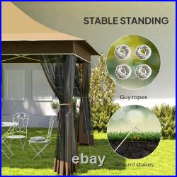 Outsunny 12 x 12 ft. Pop Up Canopy Tent, Instant Shelter, Beige