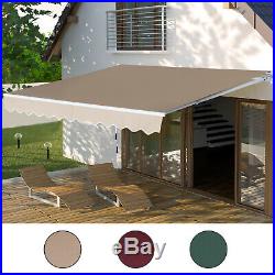 Outsunny 12' x 8.2' Retractable Patio Awning Sun Shade Outdoor Patio Outdoor