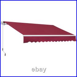 Outsunny 12'x8' Retractable Patio Awning/Sun Shade for Outdoor Patio