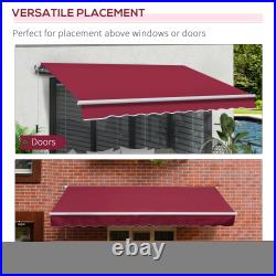 Outsunny 12'x8' Retractable Patio Awning/Sun Shade for Outdoor Patio