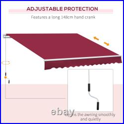 Outsunny 12'x8' Retractable Patio Awning/Sun Shade for Outdoor Patio