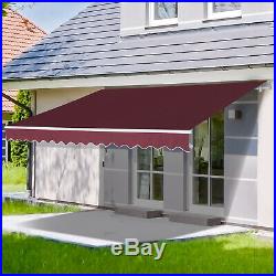 Outsunny 12x8.2ft Window Door Sunshade Shelter Manual Retractable Patio Awning