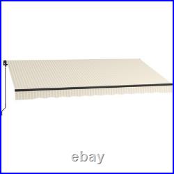Outsunny 13' x 10' Patio Retractable Awning Sunshade Shelter Beige & White