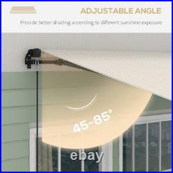Outsunny 13' x 10' Patio Retractable Awning Sunshade Shelter Beige & White