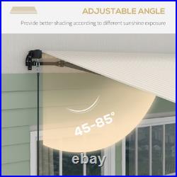 Outsunny 13' x 10' Patio Retractable Awning Sunshade Shelter Beige & White