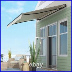 Outsunny 13' x 10' Patio Retractable Awning Sunshade Shelter Beige & White