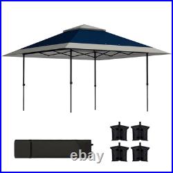 Outsunny 13'x13' Pop Up Canopy with Wheeled Carry Bag and Sand Bags, Navy