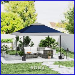 Outsunny 13'x13' Pop Up Canopy with Wheeled Carry Bag and Sand Bags, Navy