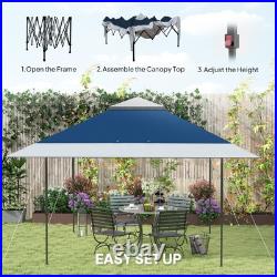 Outsunny 13'x13' Pop Up Canopy with Wheeled Carry Bag and Sand Bags, Navy