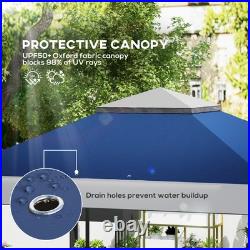 Outsunny 13'x13' Pop Up Canopy with Wheeled Carry Bag and Sand Bags, Navy