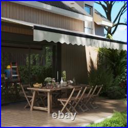 Outsunny 15' x 10' Electric Retractable Awning, All Aluminum Frame, White