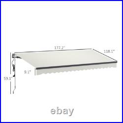 Outsunny 15' x 10' Electric Retractable Awning, All Aluminum Frame, White