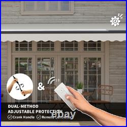 Outsunny 15' x 10' Electric Retractable Awning, All Aluminum Frame, White