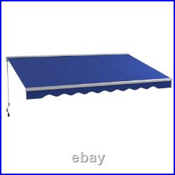 Outsunny 16.5' x 10' Electric Retractable Awning with LED Lights, Blue