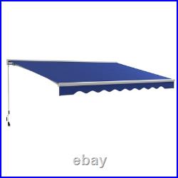 Outsunny 16.5' x 10' Electric Retractable Awning with LED Lights, Blue