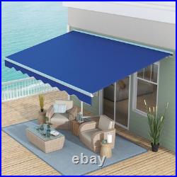 Outsunny 16.5' x 10' Electric Retractable Awning with LED Lights, Blue