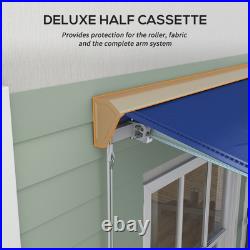 Outsunny 16.5' x 10' Electric Retractable Awning with LED Lights, Blue