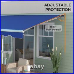 Outsunny 16.5' x 10' Electric Retractable Awning with LED Lights, Blue