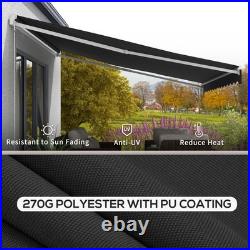 Outsunny 16' x 10' Electric Retractable Awning with Remote Controller, Black