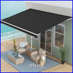 Outsunny 16' x 10' Electric Retractable Awning with Remote Controller, Black