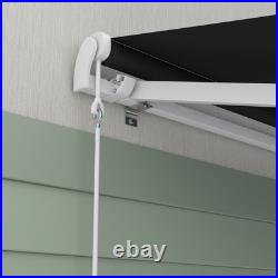 Outsunny 16' x 10' Electric Retractable Awning with Remote Controller, Black