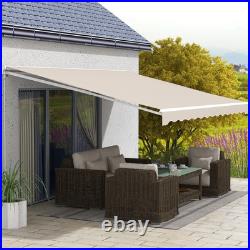 Outsunny 16' x 10' Electric Retractable Awning with Remote Controller, Cream