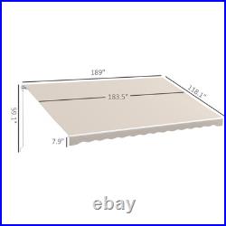 Outsunny 16' x 10' Electric Retractable Awning with Remote Controller, Cream