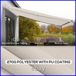 Outsunny 16' x 10' Electric Retractable Awning with Remote Controller, Cream