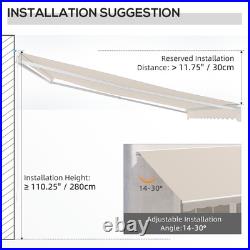 Outsunny 16' x 10' Electric Retractable Awning with Remote Controller, Cream