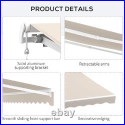 Outsunny 16' x 10' Electric Retractable Awning with Remote Controller, Cream