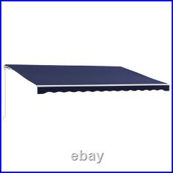Outsunny 16' x 10' Electric Retractable Awning with Remote Controller, Dark Blue