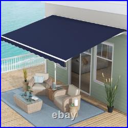 Outsunny 16' x 10' Electric Retractable Awning with Remote Controller, Dark Blue
