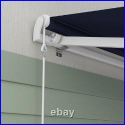 Outsunny 16' x 10' Electric Retractable Awning with Remote Controller, Dark Blue