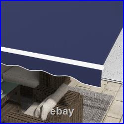 Outsunny 16' x 10' Electric Retractable Awning with Remote Controller, Dark Blue