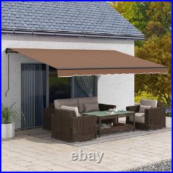 Outsunny 16' x 10' Patio Retractable Awning Sunshade Shelter, Brown