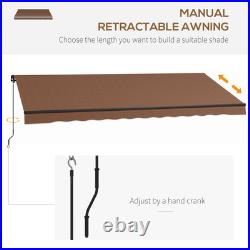 Outsunny 16' x 10' Patio Retractable Awning Sunshade Shelter, Brown