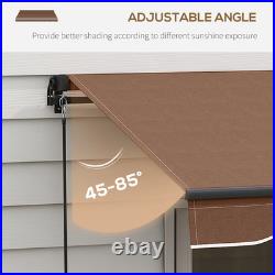 Outsunny 16' x 10' Patio Retractable Awning Sunshade Shelter, Brown