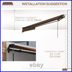 Outsunny 16' x 10' Patio Retractable Awning Sunshade Shelter, Brown
