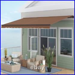 Outsunny 16' x 10' Patio Retractable Awning Sunshade Shelter, Brown