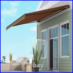 Outsunny 16' x 10' Patio Retractable Awning Sunshade Shelter, Brown