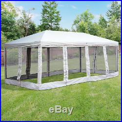 Outsunny 20 x 10 Outdoor Pop Up Canopy Gazebo Tent with Mesh Netting Side