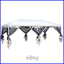 Outsunny 20 x 10 Outdoor Pop Up Canopy Gazebo Tent with Mesh Netting Side