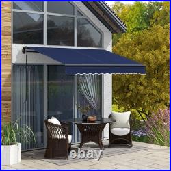 Outsunny 8' x 6.5' Patio Retractable Awning Sunshade Shelter, Blue