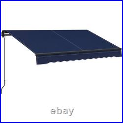 Outsunny 8' x 6.5' Patio Retractable Awning Sunshade Shelter, Blue
