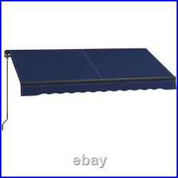 Outsunny 8' x 6.5' Patio Retractable Awning Sunshade Shelter, Blue