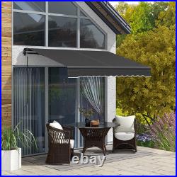Outsunny 8' x 6.5' Patio Retractable Awning Sunshade Shelter, Dark Gray