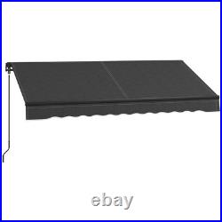 Outsunny 8' x 6.5' Patio Retractable Awning Sunshade Shelter, Dark Gray