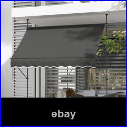 Outsunny Freestanding Retractable Awning, Non-Screw