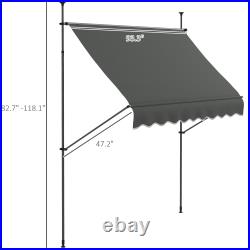 Outsunny Freestanding Retractable Awning, Non-Screw