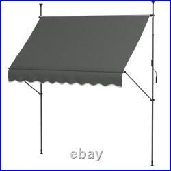 Outsunny Freestanding Retractable Awning, Non-Screw